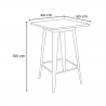 Bruck Top Light 4 baarituolia + baaripöytä 60x60 cm metallia ja puuta 