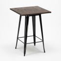 Bruck Black Top Light 4 baarituolia + baaripöytä 60x60 cm metallia ja puuta Ominaisuudet