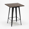 Bruck Black Top Light 4 baarituolia + baaripöytä 60x60 cm metallia ja puuta Ominaisuudet