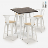 Bruck White Top Light 4 baarituolia + baaripöytä 60x60 cm metallia ja puuta Tarjous