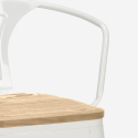 Bruck White Top Light 4 baarituolia + baaripöytä 60x60 cm metallia ja puuta 