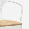 Bruck White Top Light 4 baarituolia + baaripöytä 60x60 cm metallia ja puuta 