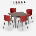 nelikulmainen pöytä 80x80cm Lix teollinen muotoilu 4 tuolia anvil Alennukset