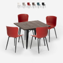 nelikulmainen pöytä 80x80cm 4 tuolia teollinen tyyli anvil dark Alennusmyynnit