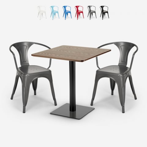 Starter neliön muotoinen pöytä 70x70cm + 2 tuolia ravintolaan Tarjous