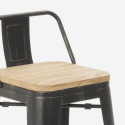 Rhodes Noix 4 baarituolia + baaripöytä 60x60 cm vintagetyyliä metallia ja puuta Valinta