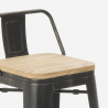 Rhodes Noix 4 baarituolia + baaripöytä 60x60 cm vintagetyyliä metallia ja puuta Valinta
