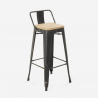 Rhodes Noix 4 baarituolia + baaripöytä 60x60 cm vintagetyyliä metallia ja puuta Luettelo