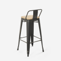 Rhodes Noix 4 baarituolia + baaripöytä 60x60 cm vintagetyyliä metallia ja puuta Varasto