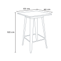 Axel 4 baarituolia + baaripöytä 60x60 cm vintagetyyliä metallia ja puuta 