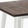 puinen metallinen korkea baaripöytä 60x60cm 4 vintage jakkarat axel white Hinta