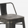 Rush Black 4 baarituolia + baaripöytä 60x60 cm vintagetyyliä metallia ja puuta Mitat
