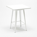 Rush White 4 baarituolia + baaripöytä 60x60 cm vintagetyyliä metallia ja puuta Hinta