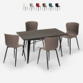 ruokapöydän setti 120x60cm Lix industrial design 4 tuolia ruler Tarjous