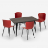 ruokapöydän setti 120x60cm industrial design 4 tuolia ruler Ominaisuudet