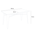 ruokapöydän setti 120x60cm Lix industrial design 4 tuolia ruler 