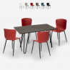 4 tuolin sarja industrial style suorakulmainen pöytä 120x60cm wire Alennusmyynnit