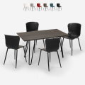 4 tuolin sarja industrial style suorakulmainen pöytä 120x60cm wire Tarjous