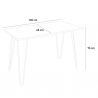 4 tuolin sarja Lix industrial style suorakulmainen pöytä 120x60cm wire 