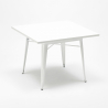setti 4 tuolia teollinen tyyli Lix pöytä metalli 80x80cm valkoinen valtio valkoinen 