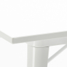 setti 4 tuolia teollinen tyyli pöytä metalli 80x80cm valkoinen valtio valkoinen 