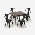 teollinen ruokapöytä 80x80cm 4 tuolia vintage design burton Hinta