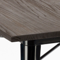setti 4 tuolia design neliön muotoinen pöytä 80x80cm Lix industrial reeve musta 