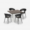 Ruokapöydän setti 80x80cm puu metalli 4 tuolia design Reeve White Hinta