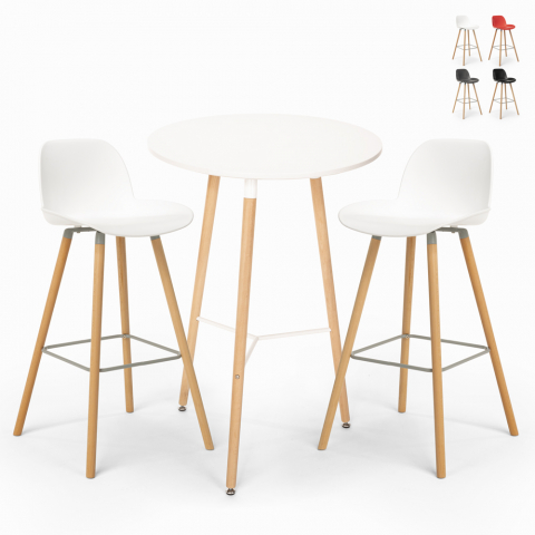 Pyöreä pöytä 60cm 2 jakkaraa Skandinaavinen design Ojala Light Tarjous