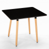 Musta 80x80cm neliön muotoinen pöytä setti 4 tuolia Skandinaavinen muotoilu Dax Dark 