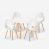 Valkoinen pyöreä pöytä 100cm Skandinaavinen muotoilu 4 tuolia Midlan Light Alennukset