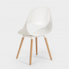 Valkoinen pyöreä pöytä 100cm Skandinaavinen muotoilu 4 tuolia Midlan Light Malli