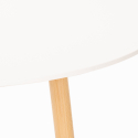 Valkoinen pyöreä pöytä 100cm Skandinaavinen muotoilu 4 tuolia Midlan Light 