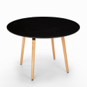 Setti 4 tuolia design ruokapöytä 100cm musta pyöreä Midlan Dark 