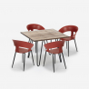 Ravintola setti keittiö 4 modernia tuolia pöytä 80x80cm teollinen Maeve Valinta