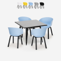 Nelikulmainen pöytä 80x80cm metallinen 4 tuolia moderni muotoilu Krust Dark Myynti