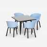 Nelikulmainen pöytä 80x80cm metallinen 4 tuolia moderni muotoilu Krust Dark Valinta