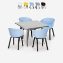 nelikulmainen ruokapöytä 80x80cm Lix 4 tuolia moderni muotoilu krust Myynti