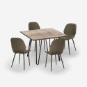 Teollinen 80x80cm keittiön pöytä setti 4 design tekonahkaista tuolia Wright Luettelo