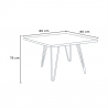 Teollinen 80x80cm keittiön pöytä setti 4 design tekonahkaista tuolia Wright 
