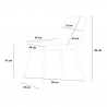 Setti baari keittiöpöytä 80x80cm teollinen 4 tuolia design keinonahka Wright Tumma 
