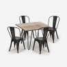 setti 4 tuolia vintage-tyylinen keittiönpöytä 80x80cm industrial hedges Hinta