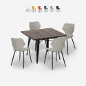 setti 4 tuolia polypropeenipöytä Lix 80x80cm neliö metallia howe tumma tumma Alennukset