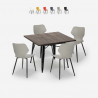 setti 4 tuolia polypropeenipöytä 80x80cm neliö metallia howe tumma tumma Alennukset
