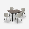setti 4 tuolia polypropeenipöytä 80x80cm neliö metallia howe tumma tumma Hinta