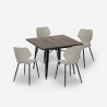 setti 4 tuolia polypropeenipöytä Lix 80x80cm neliö metallia howe tumma tumma Hinta