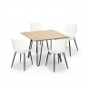 Teollisuustyylinen neliön muotoinen pöytä 80x80cm 4 tuolia design Sartis Light Malli