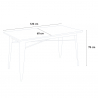4 suorakulmaisen pöydän tuolit 120x60cm Lix teollinen muotoilu bantum 