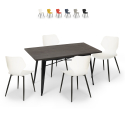 4 suorakulmaisen pöydän tuolit 120x60cm Lix teollinen muotoilu bantum Alennukset