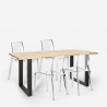 Teollinen ruokapöytä 160x80cm 4 läpinäkyvää tuolia design Hilton Luettelo